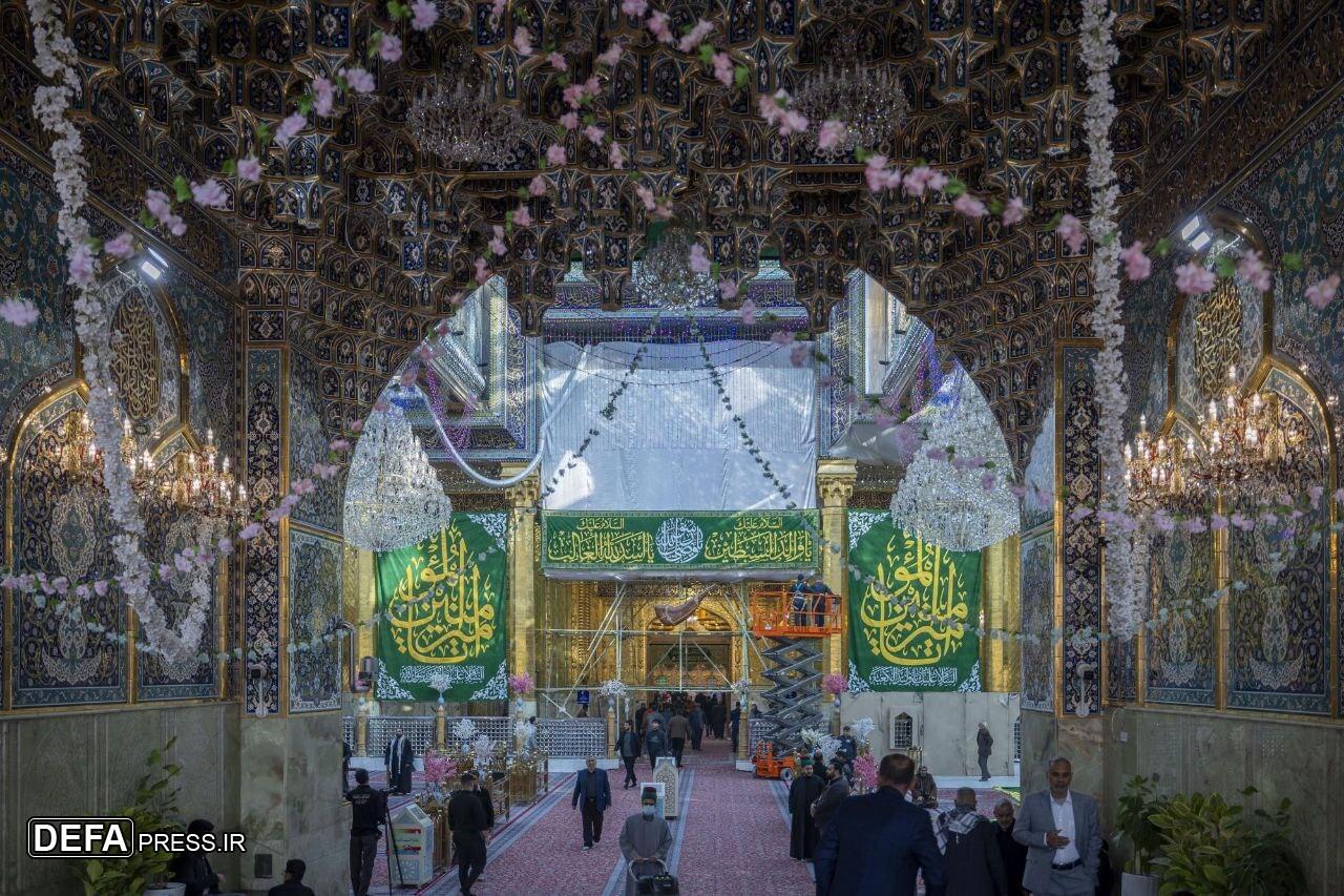 حرم‌های اهل بیت (ع) غرق در شادی روز پدر شدند+ تصاویر