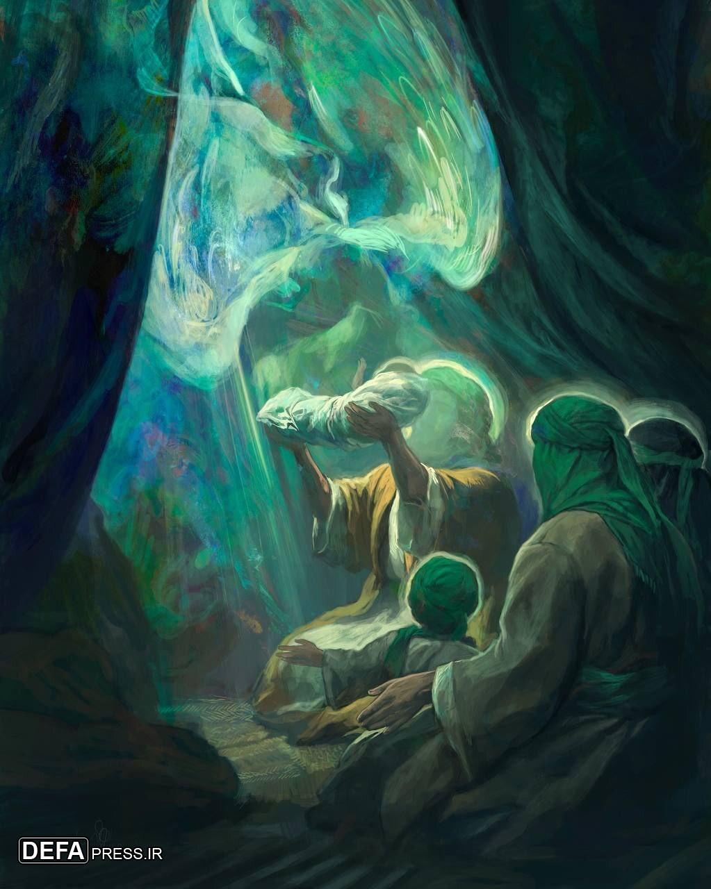 نقاشی جدید حسن روح‌الامین برای میلاد امام حسین (ع)