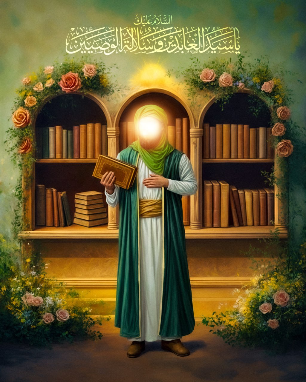 طرح/ صلی اللهُ علیکَ یا سیدَالساجدین (ع)