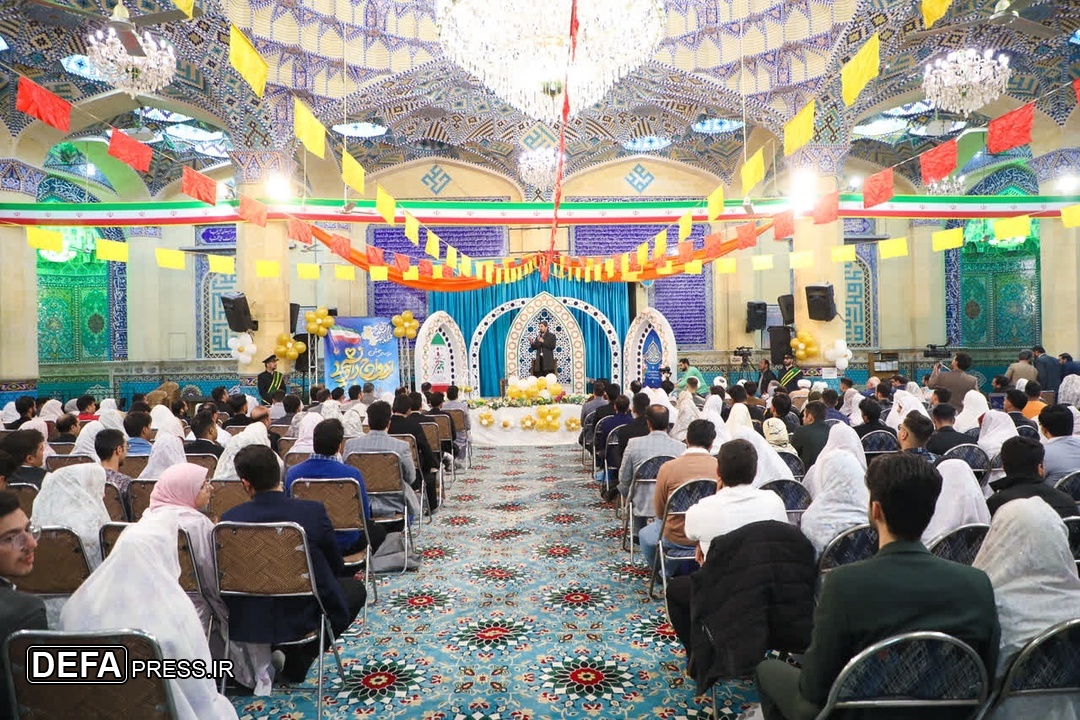 ٣۵٠ زوج دانشجو همزمان با بهار انقلاب به خانه بخت رفتند+تصاویر