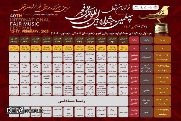 نوای موسیقی فجر از فردا در خراسان شمالی طنین انداز می‌شود