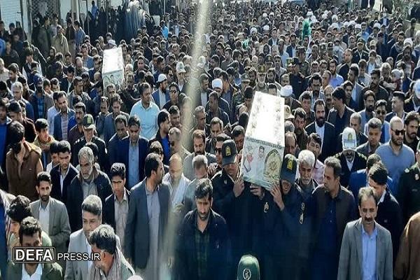 تشییع باشکوه پیکرمطهر شهدای پلیس راهوردر ریگان+تصاویر
