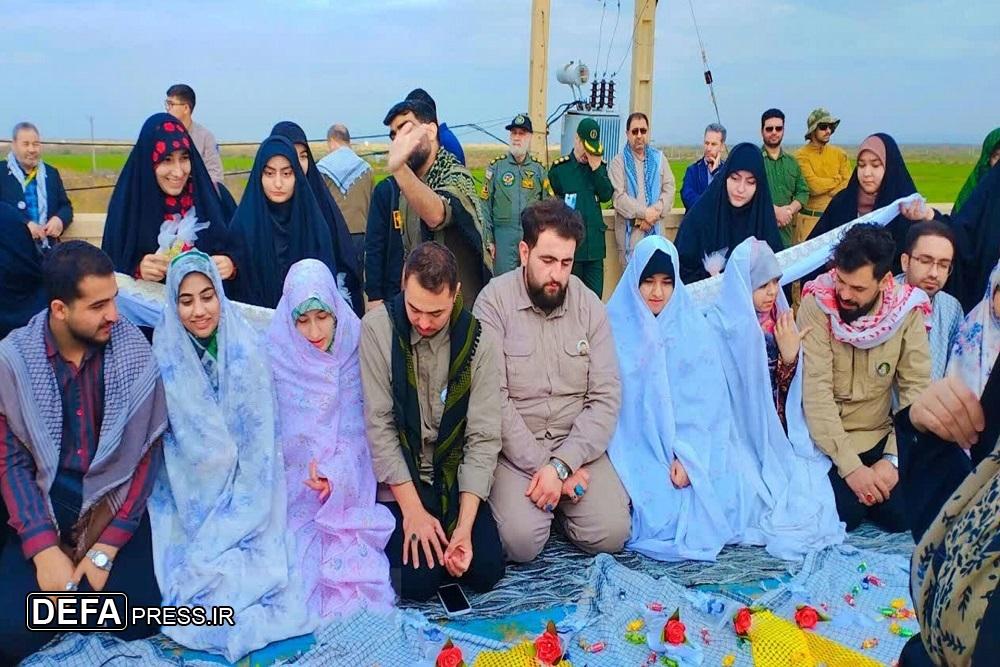 ۵ زوج جوان در یادمان شهدای دهلاویه پیوند زناشویی بستند