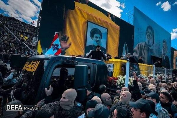 پیکر مطهر شهید سیدحسن نصرالله در آرامگاهش آرام گرفت