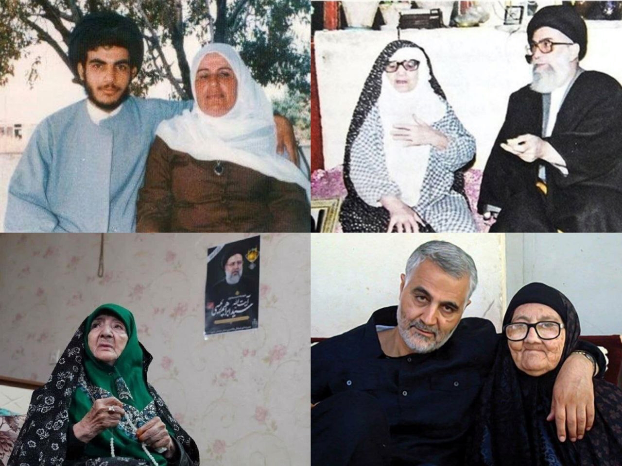 بزرگان جبهه مقاومت در کنار مادرانشان+ تصاویر