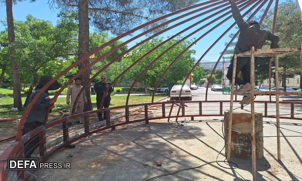 بازدید مدیرکل حفظ آثار دفاع مقدس کهگیلویه و بویراحمد از روند ساخت المان شهید گمنام در استانداری+ تصاویر