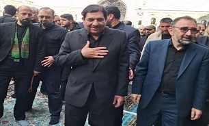 حضور سرپرست نهاد ریاست جمهوری در آیین تشییع و تدفین پیکر مطهر خادم الرضا در مشهد