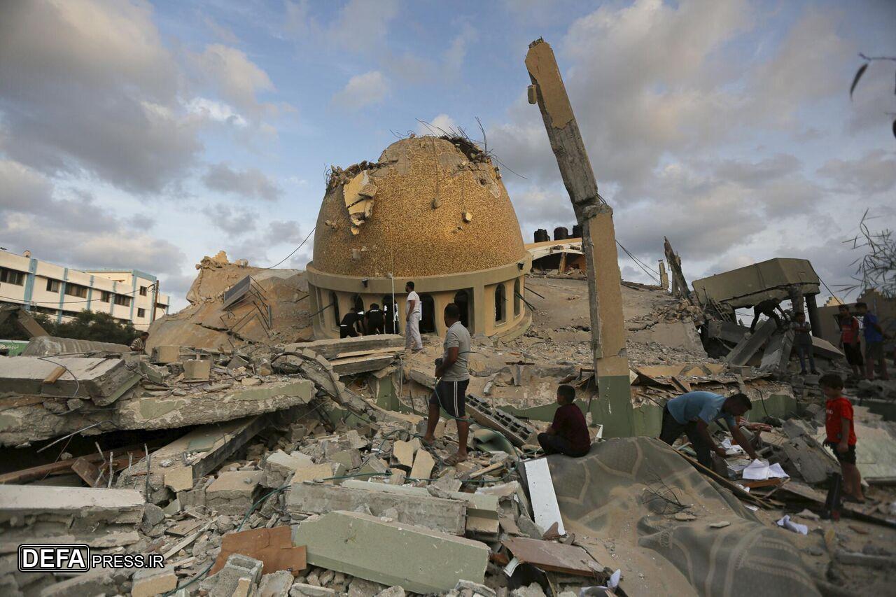 بمباران یک مسجد در غزه توسط ارتش رژیم صهیونیستی