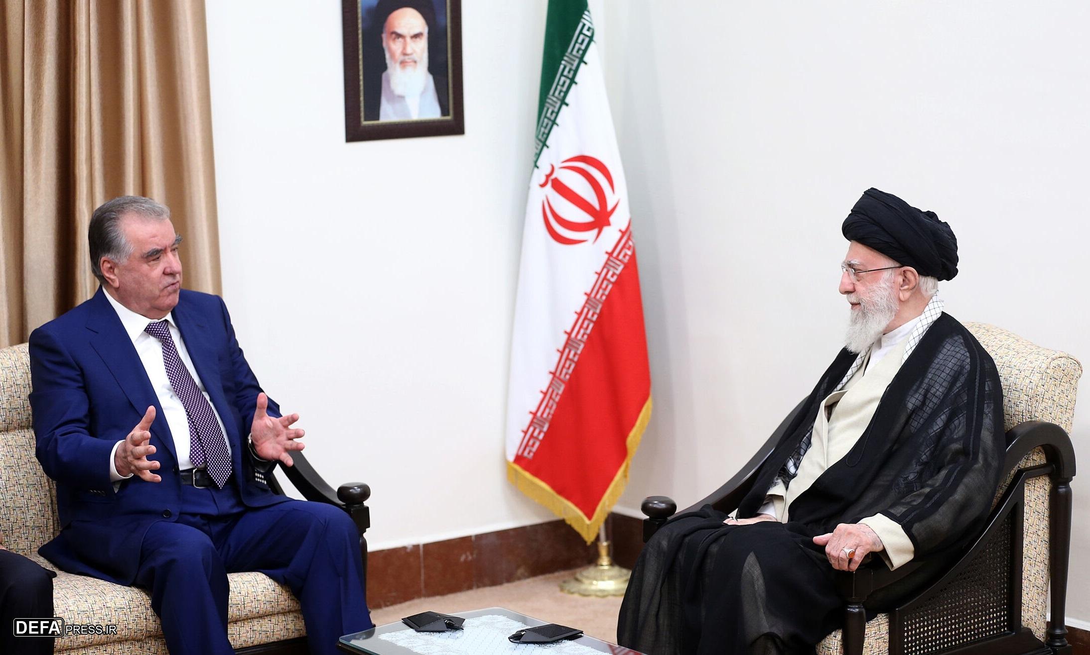 دیدار رئیس جمهور تاجیکستان با امام خامنه‌ای
