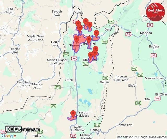 شلیک ۲۰ موشک به شمال فلسطین اشغالی