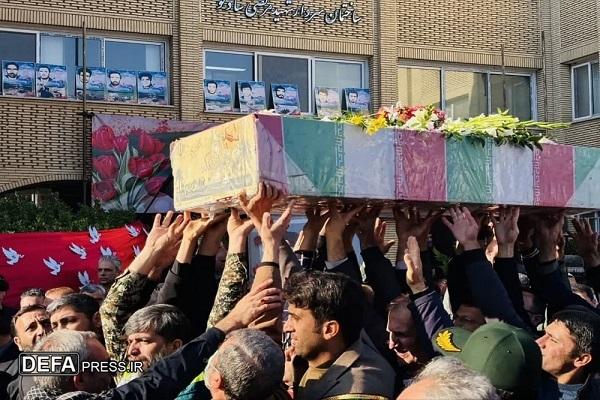 تشییع و تدفین پیکر شهید گمنام در سازمان جهاد کشاورزی استان سمنان