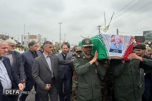 پیکر «مهدی تجر» معلم ایثارگر و جانباز شهید در گلستان تشییع شد