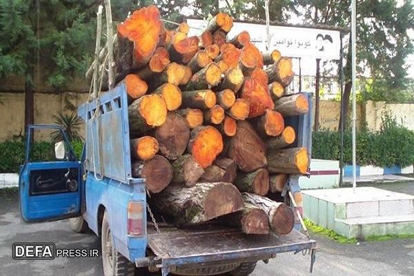 فرمانده انتظامی نکا: خودروی حامل چوب جنگلی قاچاق به مقصد نرسید