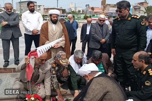 ادای احترام مسئولان بابلسر به مزار سردار شهید «نوبخت»