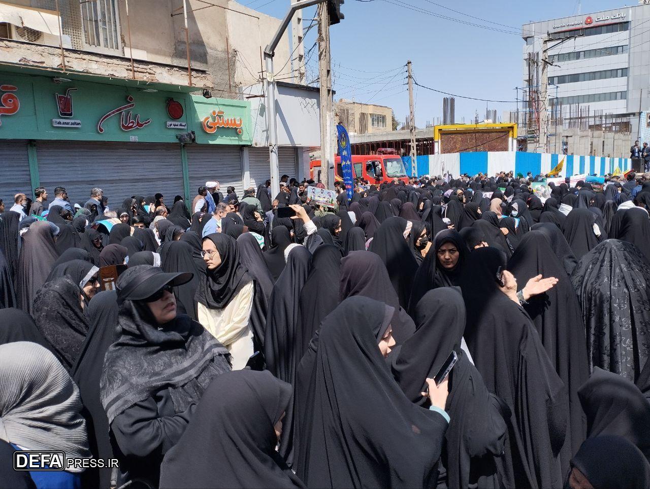 حضور بانوان در راهپیمایی روز قدس نماد پایداری، مقاومت و وحدت ملی
