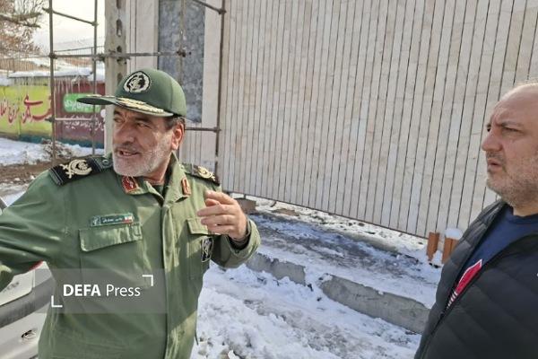 بازدید سردار بهاریان از روند احداث یادمان شهدای مجموعه ورزشی قدس همدان + تصاویر