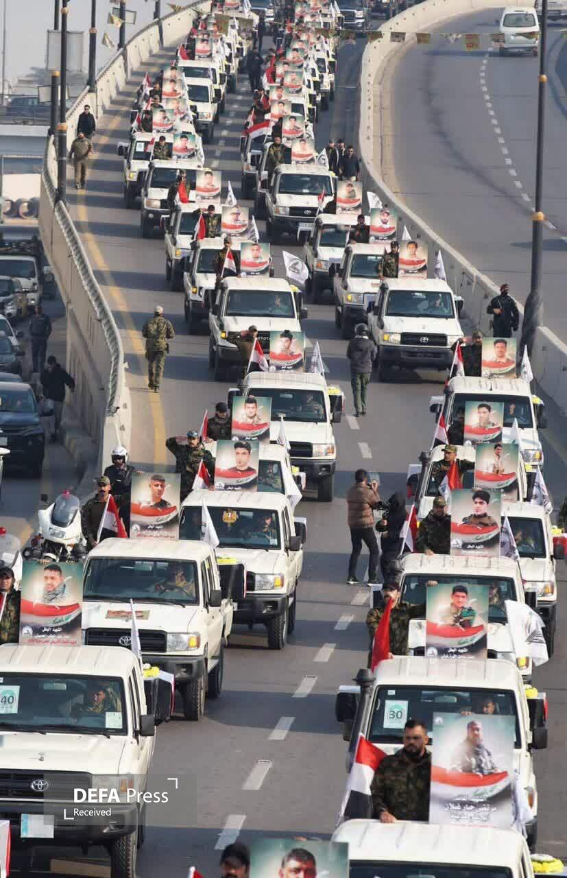 برگزاری تشییع نمادین شهدای حشد الشعبی در میدان التحریر+ تصاویر برگزاری تشییع نمادین شهدای حشد الشعبی در میدان التحریر+ تصاویر