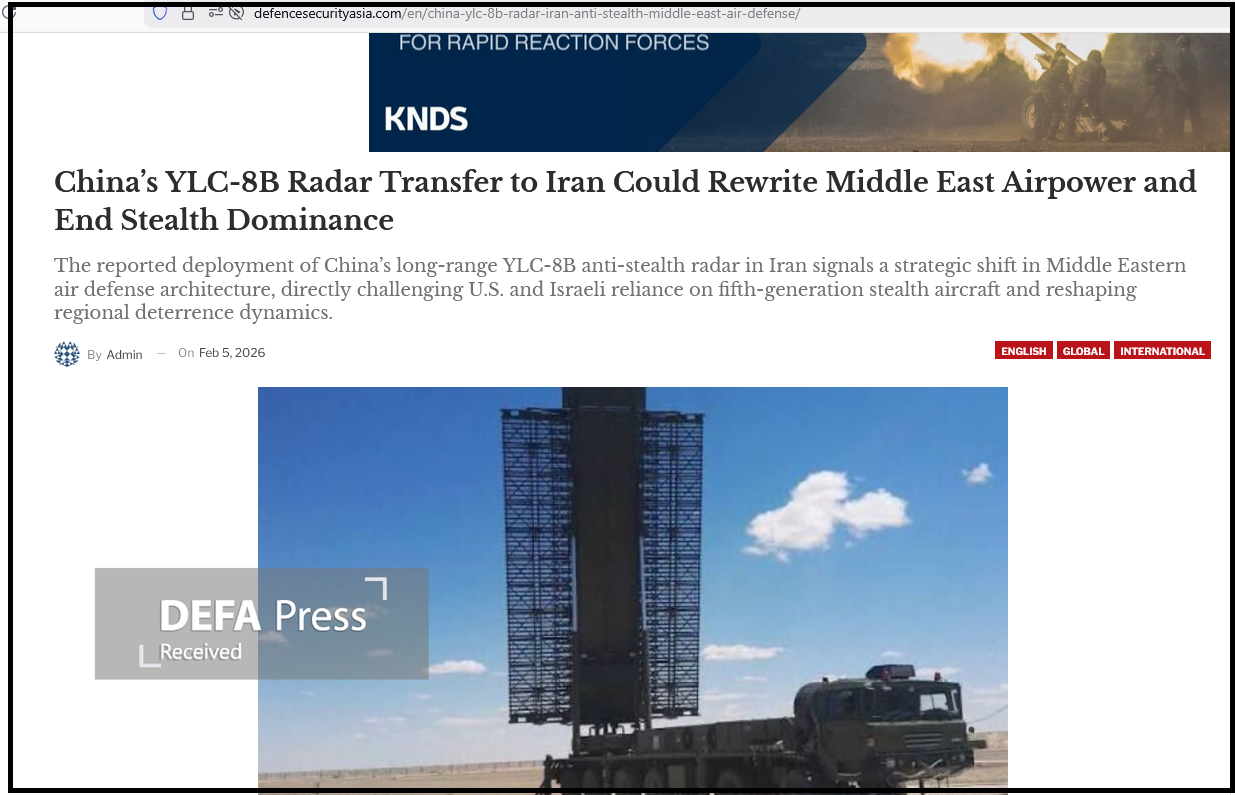 آیا رادار راهبردی «YLC-۸» در ایران مستقر شده است؟ آیا رادار راهبردی «YLC-۸» در ایران مستقر شده است؟