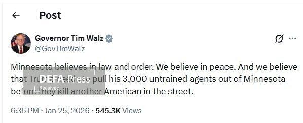 فرماندار مینه‌سوتا: ترامپ قبل از یک قتل دیگر، مأمورانش را برگرداند