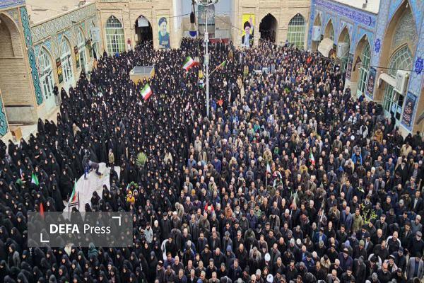 مراسم وداع با پیکر شهید اقتدار «سید رضا میردعوتی» در سبزوار+ فیلم