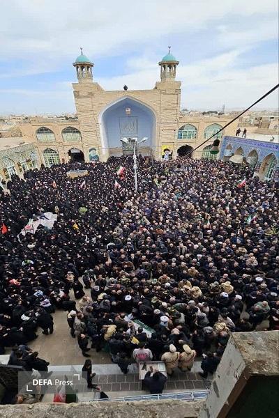 مراسم وداع با پیکر شهید اقتدار «سید رضا میردعوتی» در سبزوار+ فیلم