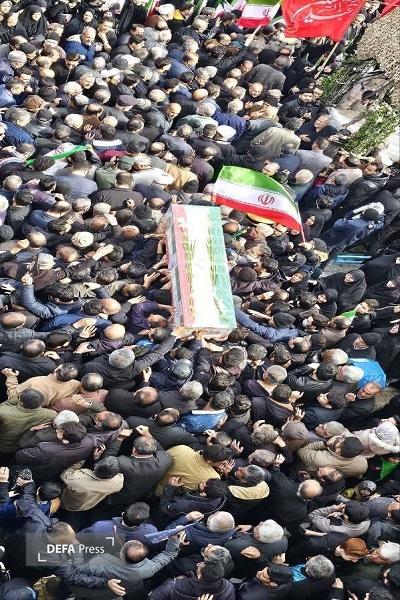 مراسم وداع با پیکر شهید اقتدار «سید رضا میردعوتی» در سبزوار+ فیلم