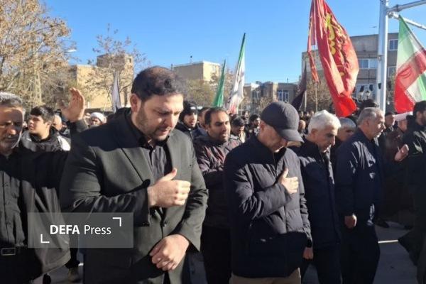 تشییع پیکر مطهر سرهنگ شهید «مهدی پیری» در روستای دینارآباد + تصاویر