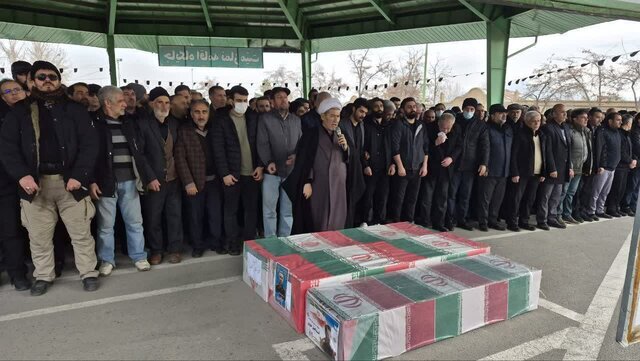 تشییع پیکر شهدای حملات جنایتکاران رژیم صهیونیستی و استکبار جهانی در آذربایجان غربی