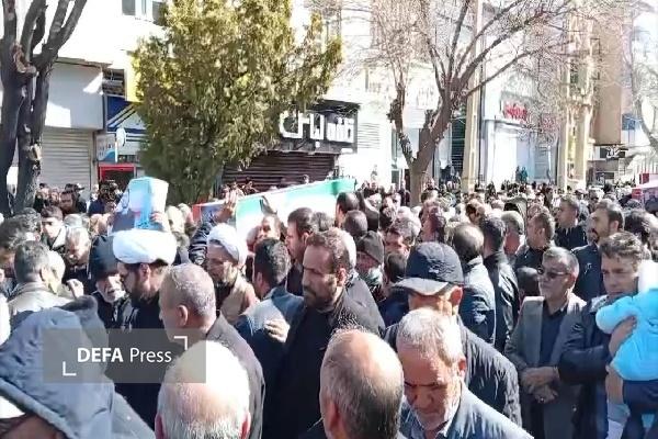 پیکر مطهر دو شهید حملات هوایی اخیر در شهرستان قروه تشییع شد