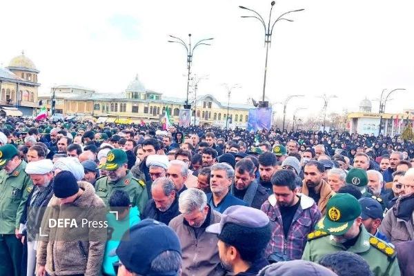 تشییع پیکر ۳ حمله رژیم صهیونیستی و آمریکایی در همدان + تصاویر