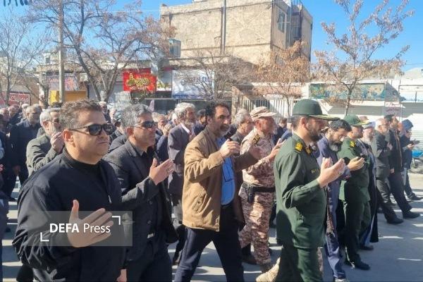 تشییع پیکر پاسدار شهید «رضا گرایی» در نهاوند + تصاویر