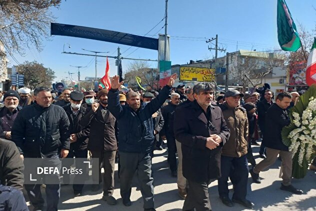 تصاویر/ تشییع پیکر مطهر شهید «ابوالفضل آدینه پور قوچانی» در شهرستان شیروان