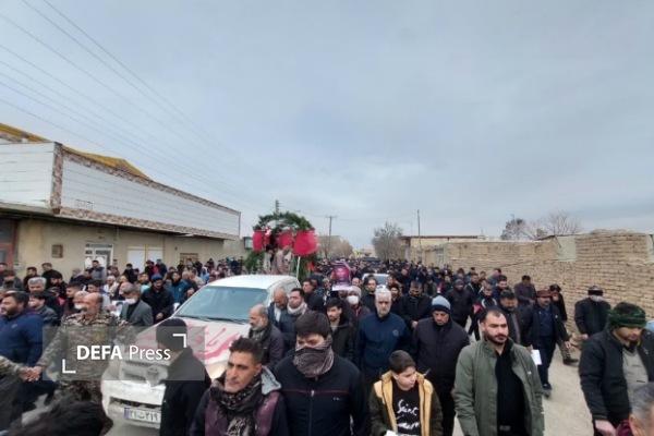 تشییع پیکر شهید «مهدی بیات» در روستای بابان + تصاویر