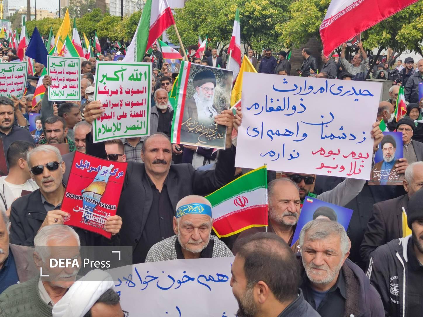 نمایش وحدت شیرازی‌ها در راهپیمایی روز جهانی قدس