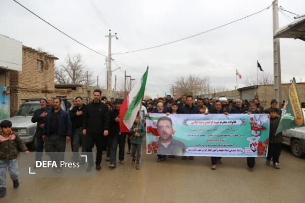 برگزاری مراسم تشییع شهید «وحید عباسی» در روستای بابانظر + تصاویر