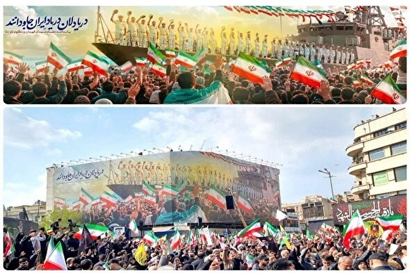 فیلم/بدرقه شهیدان لاریجانی، سلیمانی و شهدای ناوشکن دنا