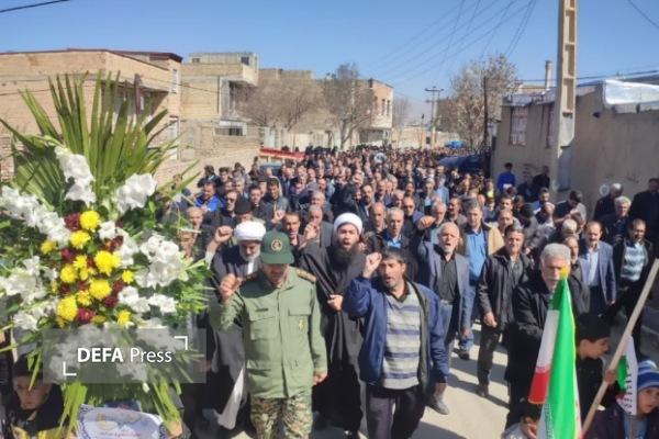 برگزاری تشییع پیکر شهید «محمدناصر شیراوند» در نهاوند + تصاویر