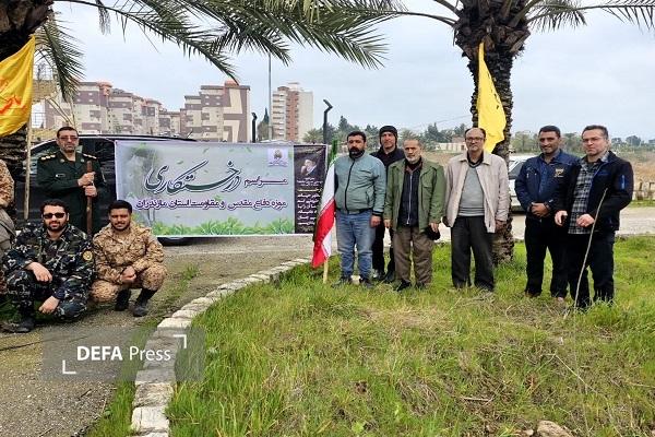 غرس نهال به یاد شهدای جنگ رمضان در موزه دفاع مقدس و مقاومت مازندران+ تصاویر