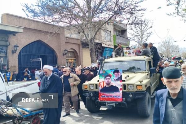 پیکر مطهر شهید امیرحسین گونجی در گلزار شهدای قزوین آرام گرفت