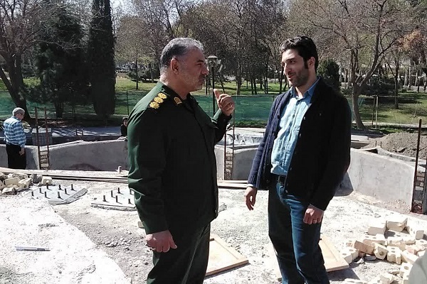 بازدید سرهنگ جوان از پروژه احداث یادمان شهدای گمنام بوستان ملت مشهد