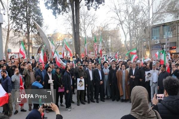 تجمع مردم خرم‌آباد علیه دشمن متجاوز