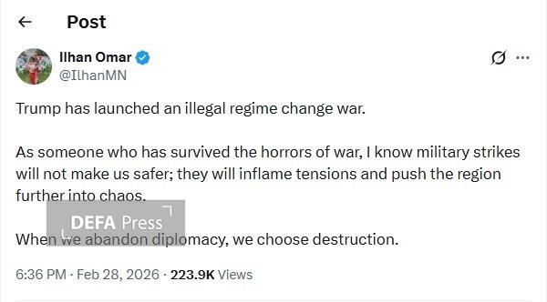 نماینده کنگره آمریکا: ترامپ یک جنگ غیرقانونی به راه انداخته است