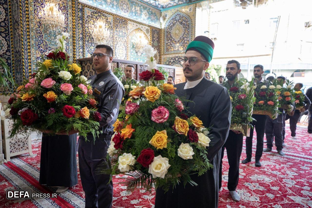 گل‌آرایی حرم اهل بیت (ع) به‌مناسبت دهه کرامت+ فیلم و عکس