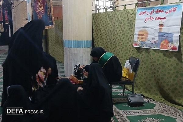 برش و دوخت چادر توسط خادمیاران رضوی عنبرآباد