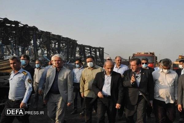اظهارات جبلی در بازدید از محل انفجار بندر شهید رجایی بندرعباس