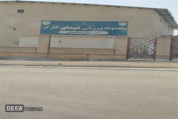 افتتاح سالن ورزشی شهدای کارگر تنگستان در هفته دولت