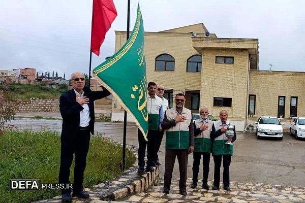اهتزاز پرچم متبرک امام رضا (ع) در موزه دفاع مقدس و مقاومت مازندران