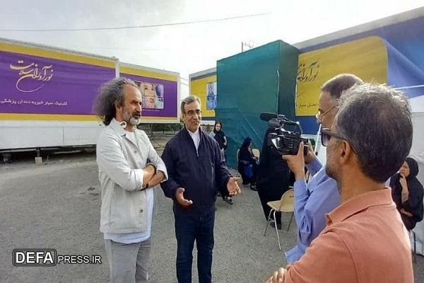 بازدید استاندار خراسان رضوی از بیمارستان سیار چشم‌پزشکی و دندان‌پزشکی «نورآوران سلامت» در ریوش