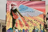نقاشی دیواری با موضوع  «شهید» در بزرگراه مدرس
