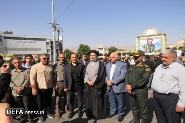پیکر ۵ شهید حمله موشکی اسرائیل در بروجرد تشییع شد + عکس